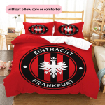 Eintracht Frankfurt FC Muster Voodipesu Kodukaunistus S&uuml;nnip&auml;evakingitus (1 * tekikott + 2 * padjap&uuml;&uuml;ri, ilma s&uuml;damikuta) 135x200cm