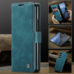 Samsung Galaxy Z Fold 7 5G 2025 Klapp&uuml;mbris Nahast Kaardihoidjaga Raamat&uuml;mbris Samsung Z Fold7 &Uuml;mbris Z Fold7 Fold 6 5 4 Magnetiline Capa Z Fold 4 sinine