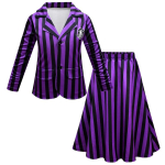 Pol&uuml;ester Kolmap&auml;ev Addams Enid Koolivorm Cosplay Kleit Lastele Purple,150cm black