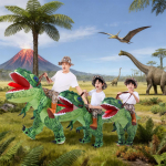 Tume roheline t&auml;ispuhutav dinosaurus s&otilde;itmiseks - kost&uuml;&uuml;m k&otilde;ikidele vanustele - vanema-lapse cosplay seiklus Toddler (80-120cm) roheline