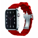 Originaal pehme kummirihm Apple Watch Band 49mm 45mm 41mm 44mm 42mm 38mm jaoks Metallpandlaga k&auml;ev&otilde;ru IWatchi jaoks 38/40/41/S10-42mm punane