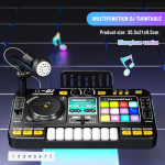 Laste muusikaline DJ-mikser mikrofoniga, valgustuse ja rakenduse juhtimisega, DJ-p&ouml;&ouml;rdlaua, haridusliku DJ-konsooli, noorte muusikam&auml;nguasja, laste kingitustega blue