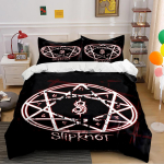 Slipknot Logo Must Voodipesukomplekt Voodipesukomplekt (1 tekikott, 2 padjap&uuml;&uuml;ri, tekk ei kuulu komplekti) 135x200cm black