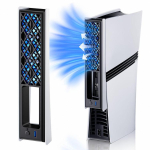 PS5 Pro/PS5 Slim tagumine temperatuurikontrolliga jahutusventilaator Slim-konsoolidele RGB-valgustusega blue