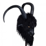 Kuri must Phillip kitse mask Cosplay looma kitse suurte sarvedega latekskiiver Halloweeni karnevali kost&uuml;&uuml;mi rekvisiidid