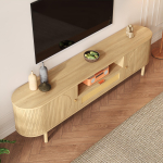 Moodne TV-kapp rotangist sahtlite ja avatud riiulitega, &uuml;mar lauaplaat, puidust v&auml;limusega metalljalad, multifunktsionaalne elutoam&ouml;&ouml;bel. 175 x 36 x 51 cm looduslik