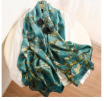 Van Goghi &otilde;limaal aprikoosipuu &otilde;ied satiinsilk siidist sall pikk mooruspuu siidist sall kevad-s&uuml;gis sall kahekordse kasutusega kingitus emale 180X65 black