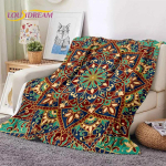 T&uuml;rgi P&auml;rsia Boheemlaslik Mandala Lilleline Pehme Flanelltekk Voodi Magamistoa Diivani Pikniku jaoks Tekk V&auml;litingimustesse Vaba Aja veetmiseks Kingitus 75x100cm (30x40inch) blue