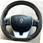Renault Laguna 3 2007-2012 Renault Zoe 2016 jaoks Must Nahk K&auml;sit&ouml;&ouml;na &Otilde;mmeldud Libisemisvastane Roolikate Interj&ouml;&ouml;r pruun