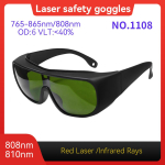 Laserikaitseprillid 10600nm OD6 UV400 532nm 808nm 1064nm Laseri ohutusprillid IPL prillid Laserikaitse Laseriprillid Model 1108 OD6
