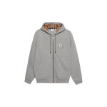 Burberry Meeste T&auml;hegraafikuga Puuvillasegu T&otilde;mblukuga Huppari Kahvatu Hall Melange 80618571 L gray