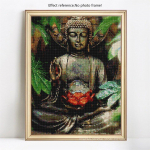 T&auml;is&uuml;marristpistes kivikivist Buddha religioon teemantmaal portree teemanttikandid 20X30CM