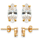 Les Tr&eacute;sors De Lily [B8483] - Kuldsed valged k&otilde;rvar&otilde;ngad  Essential Almonds  - 4x8 mm valge