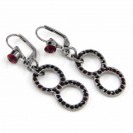NOA [G8302] - Boucles Cr&eacute;ateur 'Sissi' rouge noir punane