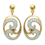 Les Tr&eacute;sors De Lily [K3841] - kullatud k&otilde;rvar&otilde;ngad  D&eacute;esse  valgest kullast - 20x10 mm kuld