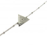 Les Tr&eacute;sors De Lily [M8796] - Bracelet Acier 'Triangle' argent&eacute; h&otilde;be