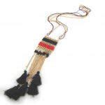 Les Tr&eacute;sors De Lily [N0721] - Collier Cr&eacute;ateur 'Altai' rouge noir dor&eacute; kuld