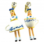 Les Tr&eacute;sors De Lily [P2042] &ndash; k&auml;sit&ouml;&ouml;na valmistatud klambrik&otilde;rvar&otilde;ngad 'Monde Merveilleux' (Alice) sinine valge kuld - 60x25 mm sinine