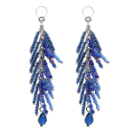 Les Tr&eacute;sors De Lily [Q2600] - Boucles Cr&eacute;ateur 'Acapulco' bleu argent&eacute; - 75x20 mm sinine