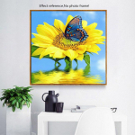 Teemantmaaling p&auml;evalille t&auml;isring puur Teemantmosaiik liblikas teemanttikandid 30x30CM