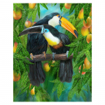 5D DIY teemantmaaling loom, kaks papagoi, t&auml;isringikujuline teemanttikandiga ristpiste 20X30CM