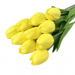 &Otilde;itsev Bouquet Faux Tulip Flower Arrangement Desktop Homen Decor 5pcs kollane