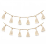 Bohemian Makramee K&auml;sitsi Kootud Tuttidega Vanik Puidust Helmed K&otilde;hukorv Seinale Riputatavad Dekoratsioonid