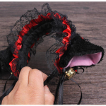 Jaapani t&uuml;druku pitsist kelluke kassi k&otilde;rvar&otilde;ngas Lolita neiu peapael Armas anime cosplay Lolita juukseaksessuaarid