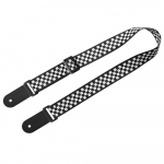 Reguleeritav Ukulele rihm, pehme pol&uuml;estrist kootud tr&uuml;kimustriga &otilde;larihm koos riputusn&ouml;&ouml;riga Black & White