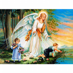 5D teemanttikandid Ingli ja lapse t&auml;isruudukujuline meisterdamiskomplekt Teemantmaalimine Tegelaste Mosaiik Kunst Rhinestone Dekoratsioon Avaleht Full Round 20X30CM