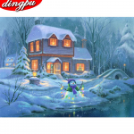 J&otilde;uluvana DIY 5D Teemantmaal T&auml;is&uuml;mmargune puur Multikas Lumememm Teemanttikandid Mosaiikvaigust j&otilde;ulukingitus Seinakaunistus 20X30CM punane