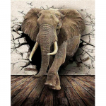 5D DIY Teemantmaali Loom t&auml;ispuurimine Tikand Elevandi Kodukaunistus Mosaiik Teemant 20X30CM