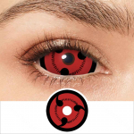 22MM Sharingan Sclera objektiivid Kolm Magatama Halloweeni kontaktl&auml;&auml;tsed Anime Cosplay Silmakontaktid Sasuke Mangekyou Rinnegan Silmakontaktid 22MM