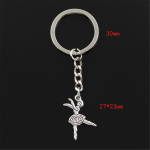 Moeballetitantsija t&uuml;druk 27x23mm ripats 30mm v&otilde;tmehoidja metallist kett h&otilde;bedane meeste auto kingitus suveniirid v&otilde;tmehoidja h&otilde;be