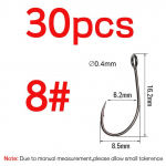 Bimoo 30 tk musta nikliga suure silmaga kalakonksud k&otilde;rge s&uuml;sinikusisaldusega terasest k&auml;rbsep&uuml;&uuml;gi sidumiskonksud minilusikaga peibutis okastkonksud