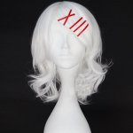 Anime Tokyo Ghoul Juzo Suzuya Juuzou Pure White kuumakindel Cosplay kost&uuml;&uuml;mparukas + 5 punast juuksen&otilde;ela + parukam&uuml;ts Wig&5pcs Headwear