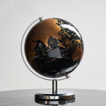 WCIC Home Decor World Globe Moodne &otilde;ppemaailma kaart Vintage gloobused Kodukaunistamise ja loominguliste kingituste kaunistused must/kuld