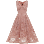 Naiste elegantne vintage pitskleit V kaelusega, kumerdatud rinnaga, kokkusurutud v&ouml;&ouml;kohaga l&uuml;psja balli uisutaja Midi kokteili&otilde;htu pidulik pidulik erijuhtumi varustus S