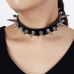 Long Spike Choker Punk kunstnahast krae gooti stiilis kaelakee tarvikud