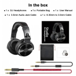 Juhtmega stuudiok&otilde;rvaklapid Stereo Professionaalsed DJ-k&otilde;rvaklapid mikrofoniga K&otilde;rvapeal Monitor K&otilde;rvaklapid Bassik&otilde;rvaklapid must