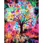5D isetegemise teemantmaal Abstraktne puu maastik t&auml;ispuuritud &uuml;mmargune teemantmosaiik pilt kivide tikanditest Full Round 20x30CM