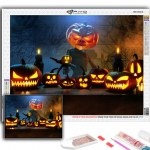 Teemantmaaling Halloweeni hirmutav k&otilde;rvitsapea mees teemantmosaiik k&auml;sit&ouml;&ouml; teemanttikandid maalid Full Round 20X30CM
