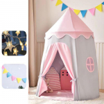 Lastetelk Sisem&auml;ngumaja Poisit&uuml;druk Nukumaja V&auml;ike maja Laste Telk M&auml;ngumaja Nukumaja Poiss T&uuml;druk siseruumides Jurta Printsessi loss roosa