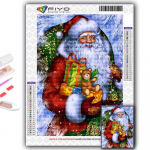 T&auml;ielik 5D teemantmaaling j&otilde;ulupuu J&otilde;uluvana lumememm 5D teemantmaal Full Round 20X30CM