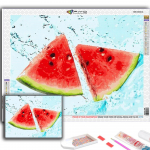 Ristpistete komplekt DIY Teemanttikandid Puuviljad ja Makaronid Teemantmaaling Kodukaunistus Full Round 20X30CM