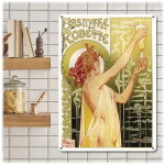 Les Tr&eacute;sors De Lily [R1784] - Retro metallist tahvel  Absinthe Robette  beež roheline vintage - 40x30 cm beež