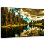 L&otilde;uenditr&uuml;kk Forest Mountain Lake Nature 60x40 roheline