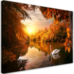 L&otilde;uenditr&uuml;kk Luik tiigil s&uuml;gis 60x40 oranž