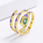 Ainulaadne loominguline naiste s&otilde;rmus serpentiinist m&auml;hisega peoehted Punk stiilis loomas&otilde;rmus V&auml;rvilised k&auml;sitsi valmistatud emailiga ehted kokteilipeo ehted 6 kollane