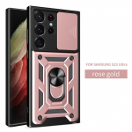 Samsung Galaxy S23 Ultra Case auto magnethoidiku r&otilde;nga armor telefoni &uuml;mbris Samsung S 23 S23 Plus liugkaamera kaitse kate For Galaxy S23 Ultra roosa kuldne v&auml;rv